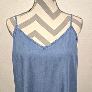 Divided H&M Chambray Denim Style Dress with Spaghetti Straps Size 14